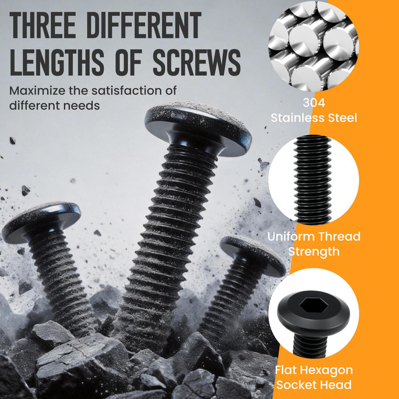 110 Sets M6 Threaded Inserts for Wood | 3 Sizes Inserts (M6x25/32, M6x1-3/16, M6x1-9/16) + M6x19/32 Screw-in Nuts | Drill Bit & 2 Wrenches | for Wooden Projects 110 Sets, 3 Sizes