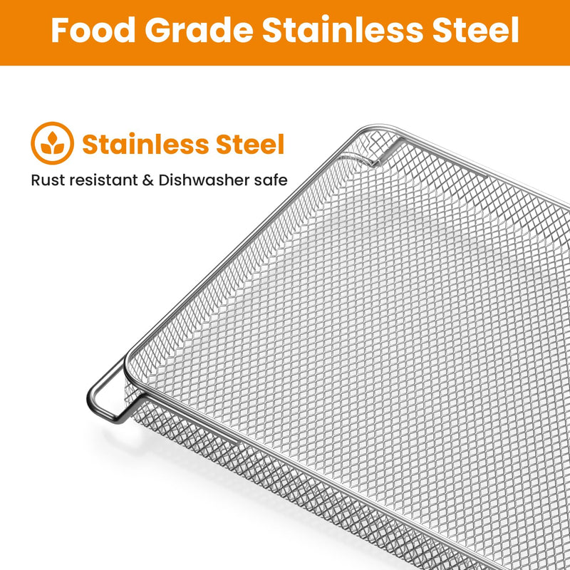 for Ninja Foodi Replacement Air Fryer Oven Basket, Original Replacement Baking Trays for NINJA DT201 DT251 Foodi Digital Air Fryer Oven, Mesh Basket, Ideal Accessories for Air Frying and Dehydrating for DT200 Series