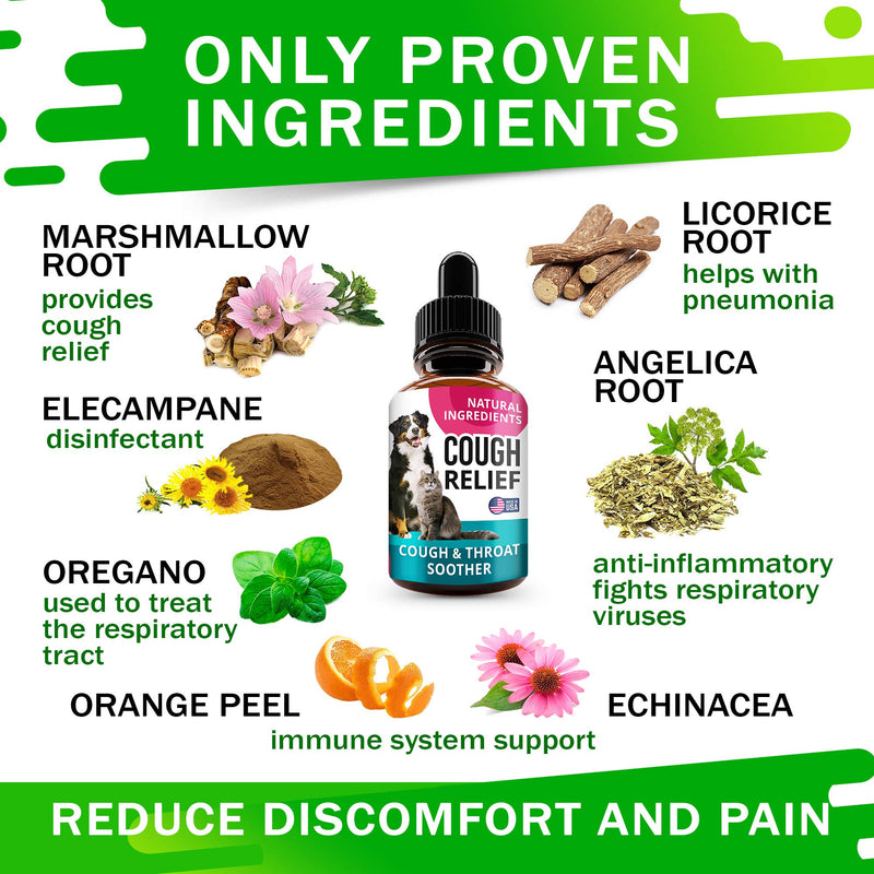 Kennel Cough Drops for Dogs and Cats - 2oz Pet Herbal Remedy - Throat Soother - Homeopathic Respiratory Support - Dry, Wet & Barky Pet Cough and Cat Asthma, Sinus Congestion Treatment - Made in USA - PawsPlanet Australia
