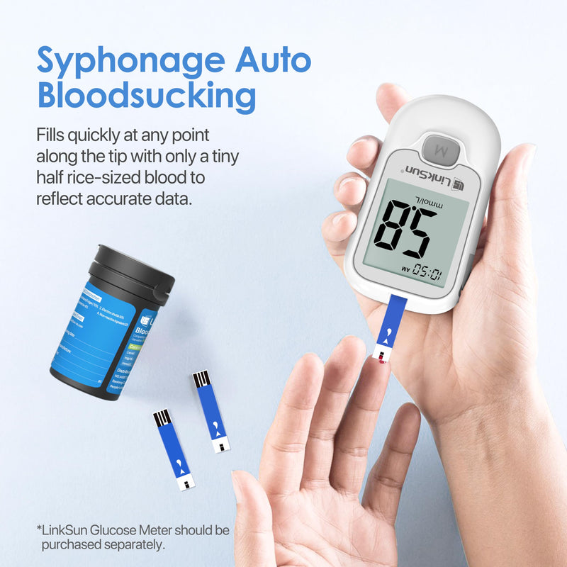 Diabetic Blood Test Strips*300, Used for G-425-1,G-425-2V, G-425-3, G-427B Blood Glucose Monitor Only, 0.7μl Blood Sample, Accurate Measurement, Results in 5 Seconds, 6 Bottles of 50 Pieces Each