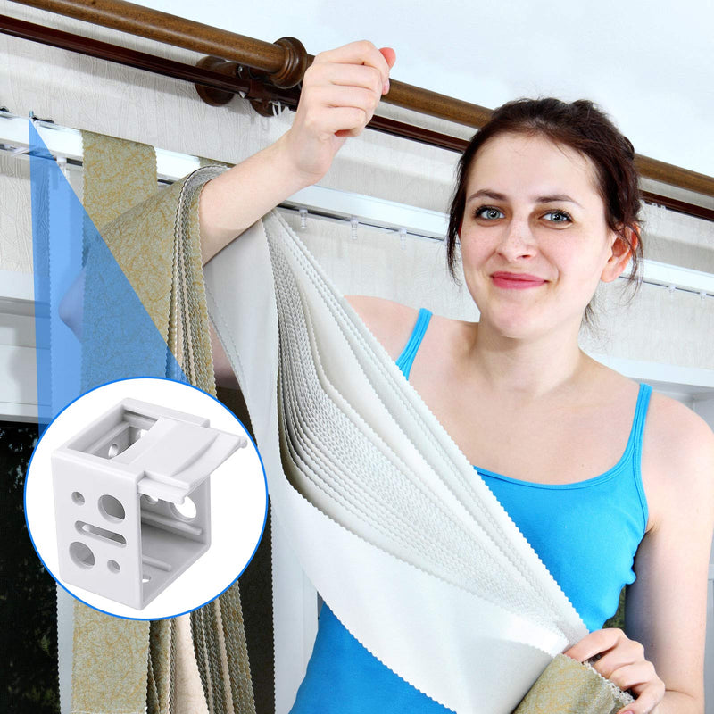 Jetec 4 Pieces 1 Inch Blind Brackets White Profile Box Mounting Bracket Window Blinds Headrail Bracket