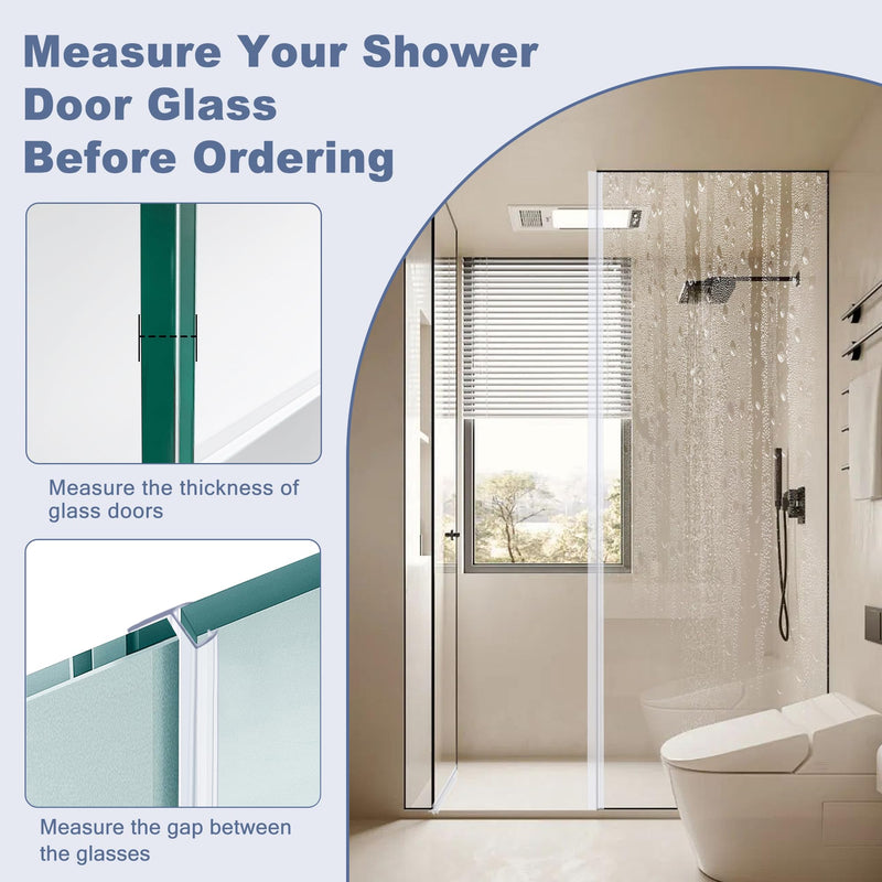 4-Pack Frameless Shower Door Side Seal for 3/8 Inch Thick Glass Doors – Stop Shower Leaks and Create a Water Barrier (3/8” x 39”) Side Seal -3/8''