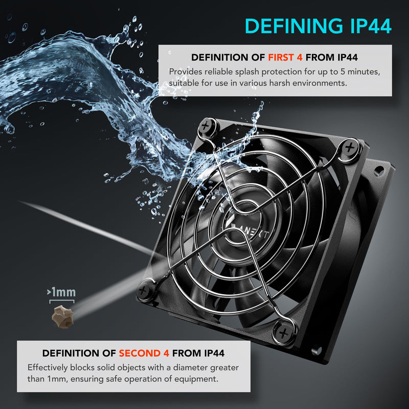 80mm 12V DC Fans, Moisture-Proof Fan 2 Packs, 3500 RPM High Speed, 3 Wires 3-Pins Waterproof Fan, for RV Refrigerator 80mm