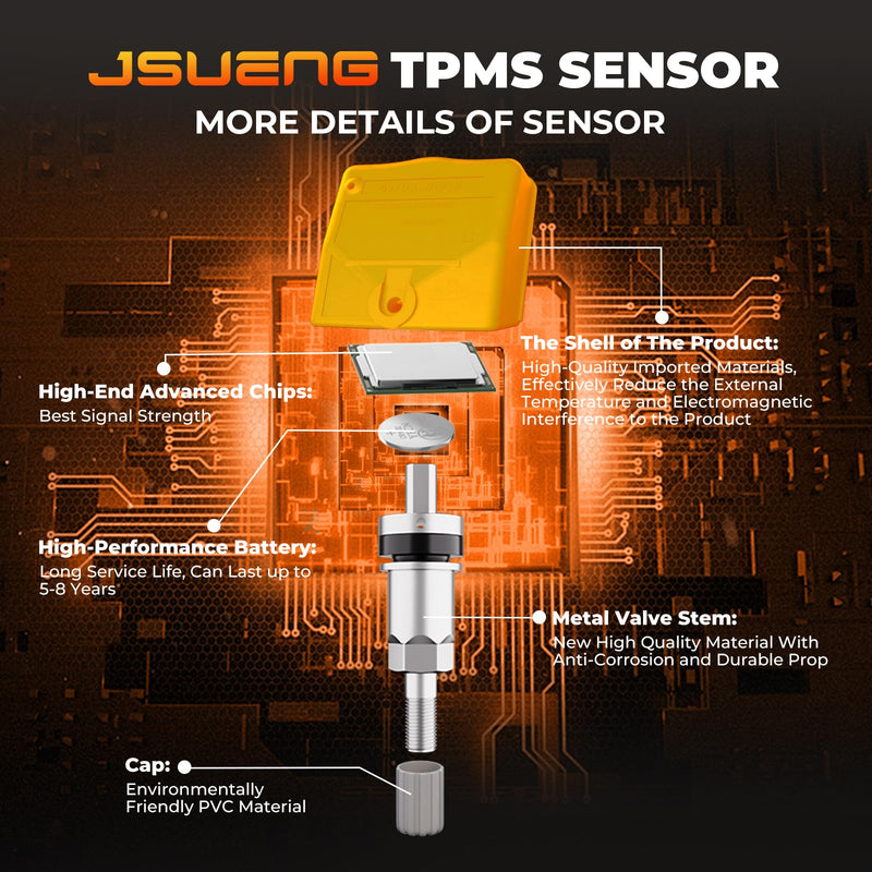4PCS TPMS Sensor Tire Pressure Monitoring Sensor fit for Nissan Maxima Murano Frontier Armada Altima Pathfinder Juke 350z Altima Versa Rogue, Infiniti EX FX Q45, Replaces 40700-JA01B 407001AA0B 315MHZ