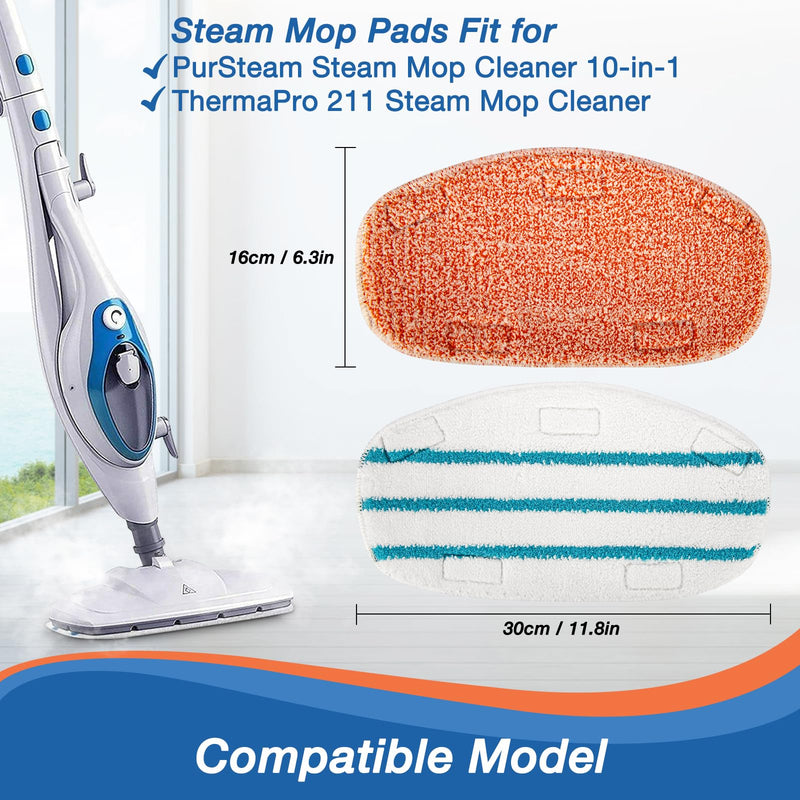 8 Pack Steam Mop Replacement Pads Compatible with PurSteam Steam Mop Cleaner 10-in-1, 4 Upgraded Ultra Cleaning Pads and 4 Microfiber Steamer Washable Reusable Pads Replacement 4+4 Pack - NewNest Australia