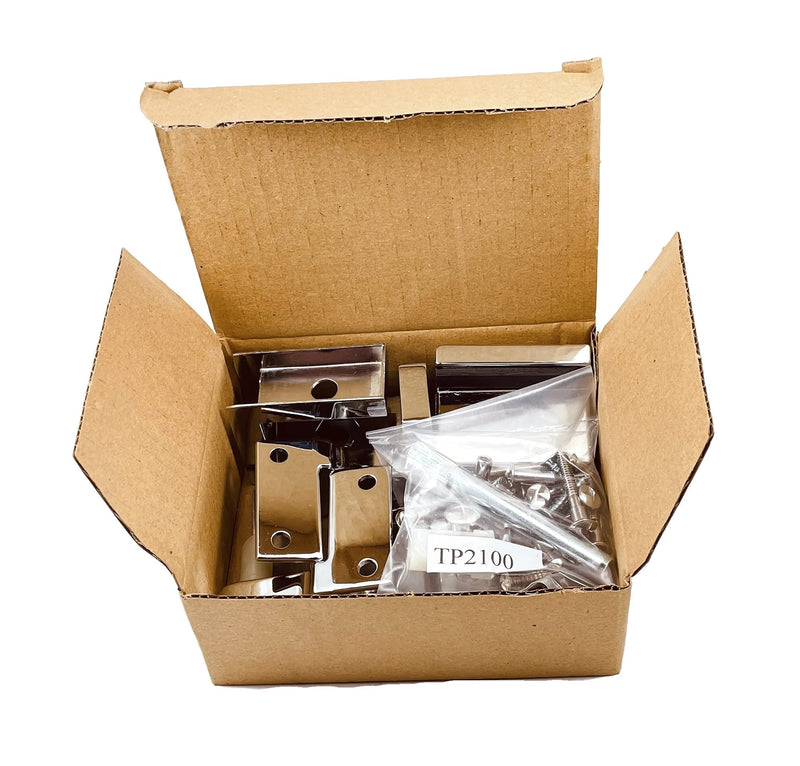 Harris Hardware TP2100 Toilet Partition Die Cast Zamac Complete Outswing Door Hardware Set, 1 in. Door 1-1/4 in. Pilaster 1 in. Outswing Chrome