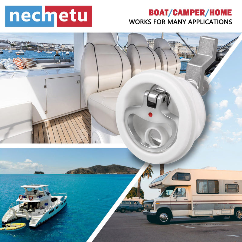 Boat Cam Latch Fits 2-1/2" Hole,Surface-Mount Locking Latch Flush Mount Latch (Non-Locking)