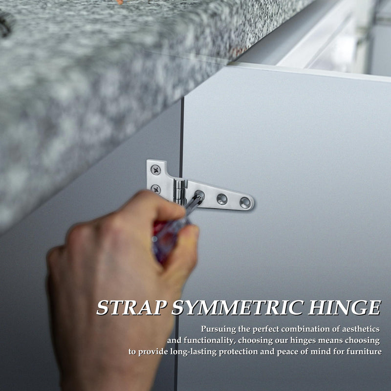 SHENGHUISS 316 Stainless Steel T Hinge Heavy Duty Boat Hinges Marine Grade Casting Strap Cabinet Door Hinge W/Fasteners 2/4 Pack with Screws for Boat/Yacht/Door/Window/RV (4 inch/6 inch/8 inch) 4 inch x 2 inch 2 Pack