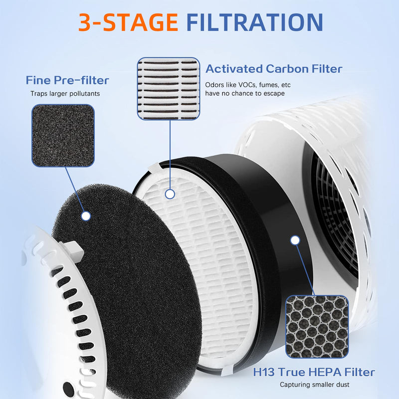 LV-H132 Replacement Filter for Levoit LV-H132 Air Purifier,3-in-1 H13 True HEPA and Activated Carbon Filter,Part # LV-H132-RF,2 Pack 1