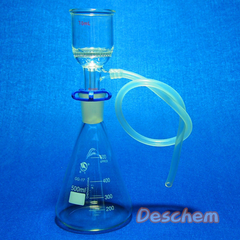 500ml,24/40,Suction Filtration Device,47mm Pore Buchner Funnel & Glass Flask