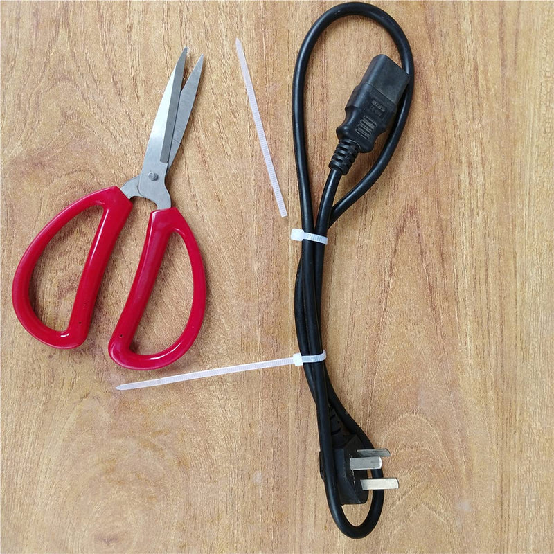 1000 pcs 4 inch Cable Zip Ties Heavy Duty, Premium Plastic Wire Ties with 18 LBS Tensile Strength, UV Resistant Cable Ties, Self-Locking White Nylon Tie Straps 4 inch ( 3 x 100mm )