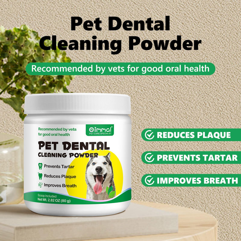Dog Teeth Cleaning Powder, Dog Dental Powder for Teeth with Probiotics, Dental Powder for Dogs Teeth Cleaning, Fresh Breath, Plaque, Tartar 80g - PawsPlanet Australia