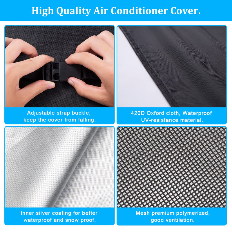 Luxiv Mesh Window AC Cover for Outdoor Summer Window Air Conditioner Unit Black 25.5Wx20.5Dx18H