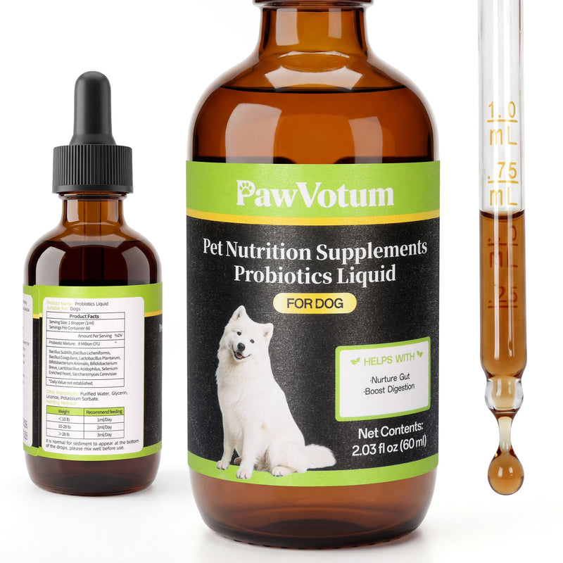 Constipation Relief Probiotics for Dogs – Natural Stool Softener & Digestive Aid, Gut Health Supplement, Gentle Elimination & Upset Stomach Soother, 2 Fl Oz