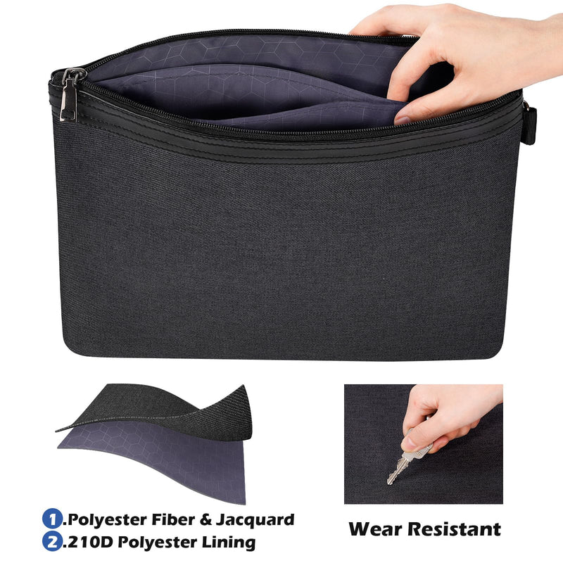 ECHSRT File Folder Document Organizer for Travel, Document Bag Zipper Pouch for Men & Women Black