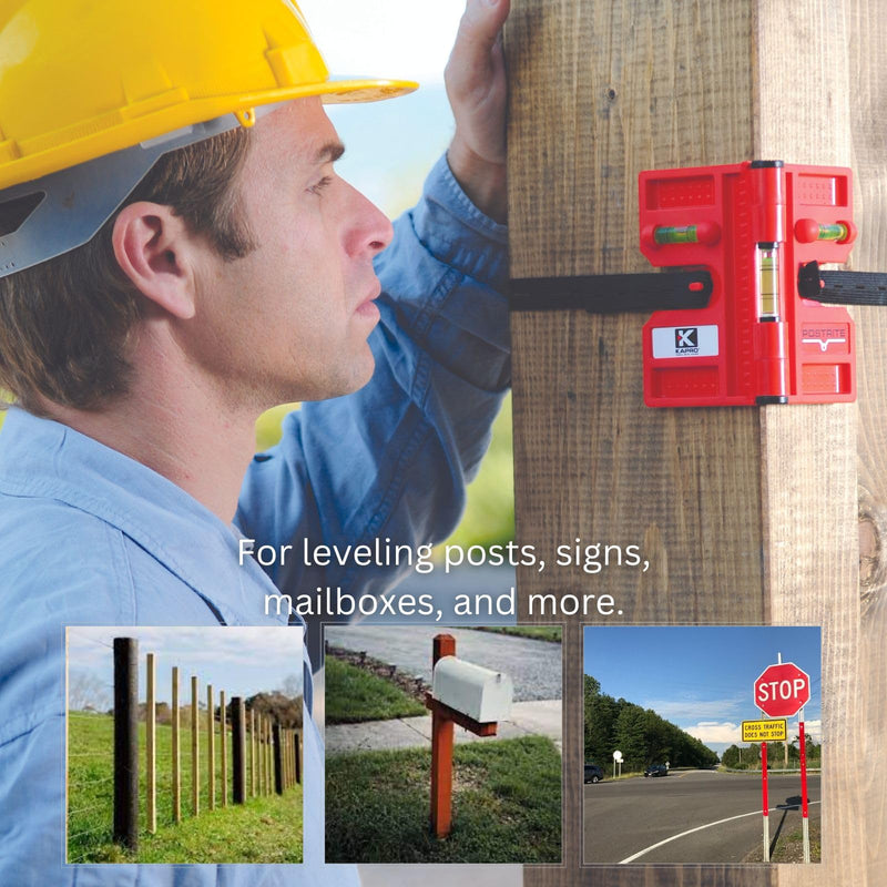 Kapro - 340 Postrite Post Level - Adjustable Folding Post Level - For Use on Posts and Pipes - Includes Strap and 3 Vials - Magnetic Postrite - Magnetic