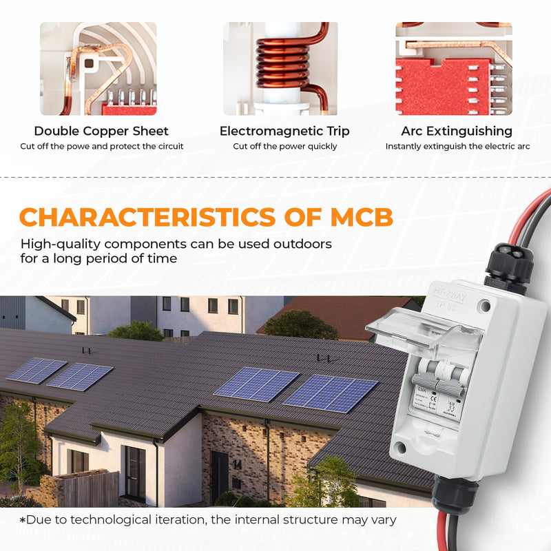 Solar Panel Disconnect Switch 1000V 30A PV Disconnect Switch Outdoor Miniature Circuit Breaker IP65 for Solar PV Homes Battery (1000V 30 Amp)