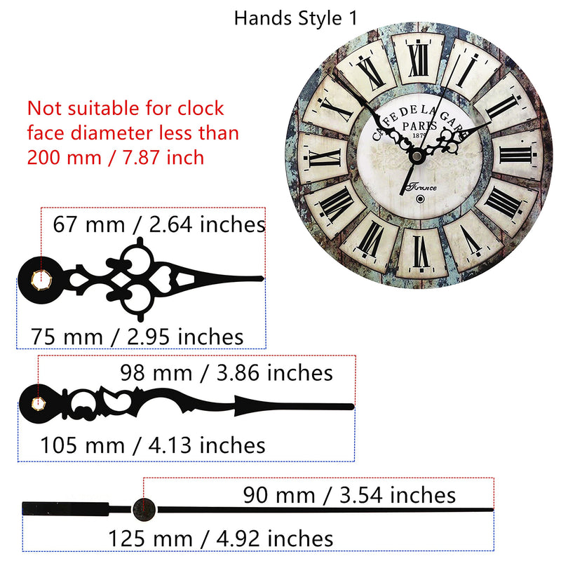 Youngtown 12888 Snap in Type 4.5mm Hour Shaft Length Continuous Sweep Non Threaded Quartz Clock Movement 8mm Total Shaft Length (A Hands). Total minute hand :105 mm (4.13 inch)