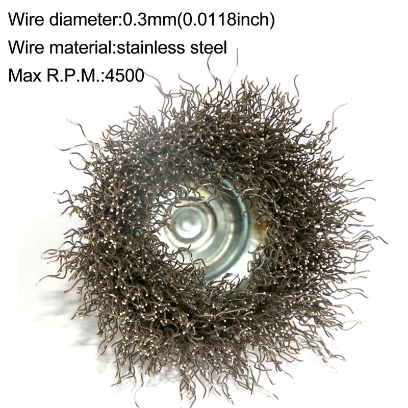 7PCS Stainless Steel Wire Wheel Brush, Coarse Crimped Cup Brush and End Brush Kit,Wire Brushes for Use in Machines