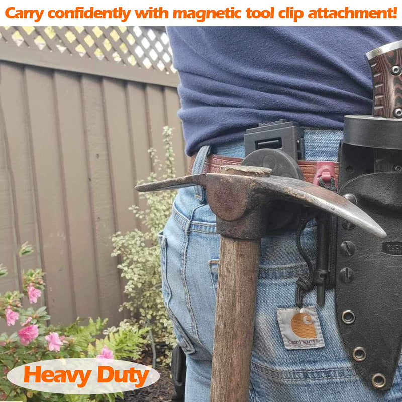 MUTUACTOR Tool Holster Belt Clip,Heavy-Duty Magnetic Tool Holder for Belt Clip,Non-Slip Strong Magnetic Clip Tool Belt Accessories for Hammer Screwdrivers Adjustable Wrench Magnetic Tools Hardware Belt Clip X1