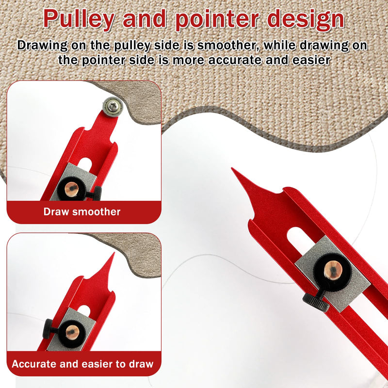 Precise Contour Scribe Tool Woodworking Profile Scribing Tool Ruler with Adjustable Pencil Holder Upgrade Contour Measuring Tool Measuring Scriber Tools Aluminum Alloy Contour Gauge Tool gules