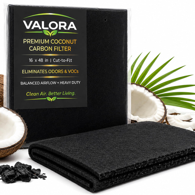 VALORA Premium Coconut Carbon Filter 16x48 Inch Air Purifier Pre Filter