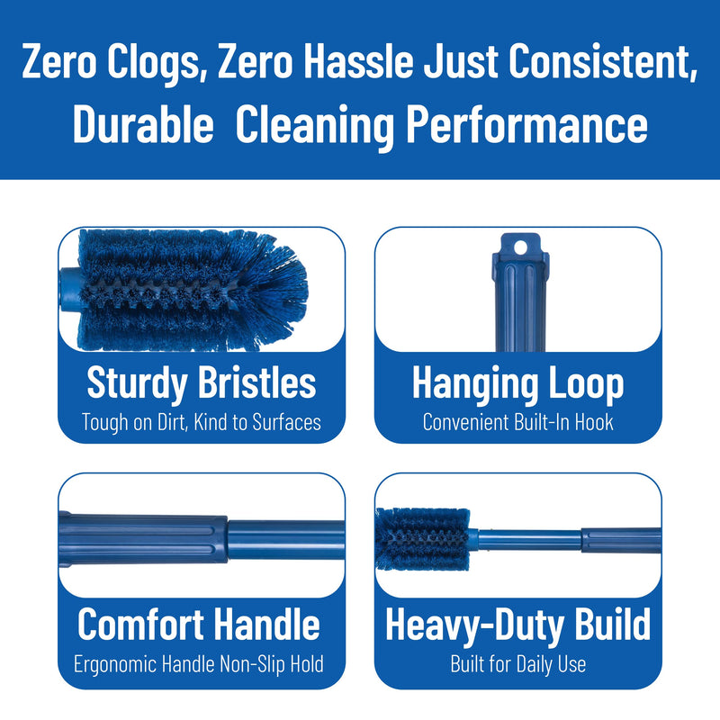 SPARTA Industrial Tank Brush Pipe Brush, Drain Brush with Handle for Commercial Kitchens, Polyester, 16 Inches, Blue
