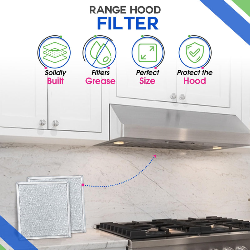 Stove Hood Vent Filter 8x8" Range Hood Filter Replacement for BCC024600 Ventline Range Hood Vent Filter for Exhaust Fan - Aluminum Mesh Grease Filter for Range Hood Filters the Kitchen Oven Air 2