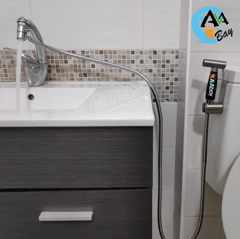 AVAbay® Sink Faucet Handheld Bidet Sprayer for Toilet I Bidet Attachment for Warm & Cold Water I Long 80" Hose Perfect for Feminine Hygiene, Cloth Diaper, Bathroom Toilet Cleaning Faucet Bidet Sprayer