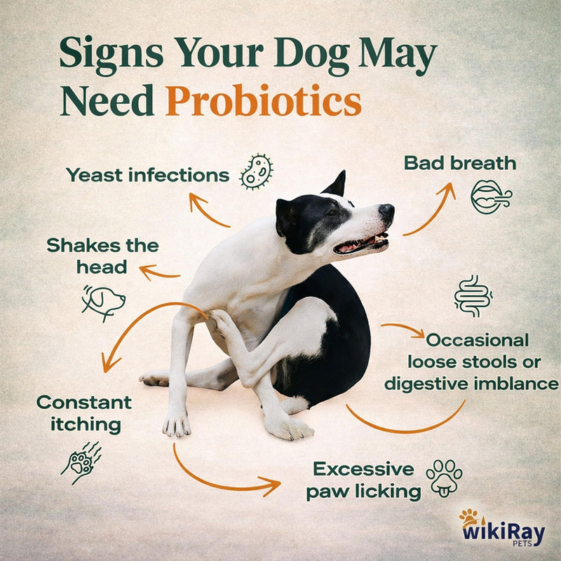 wikiRay Probiotics for Dogs – Soft Chews for Digestive Health & Immunity | 120 Chews | 3 Billion CFU, Pumpkin, Enzymes, Vitamins & Prebiotics | Made with Natural Ingredients