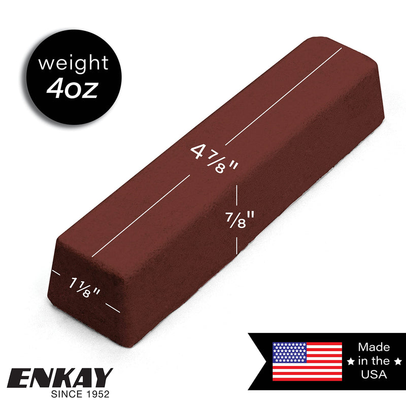 ENKAY - Red Jeweler’s Rouge Polishing Compound, 4 Oz. (U.S. Made) 1-Pack