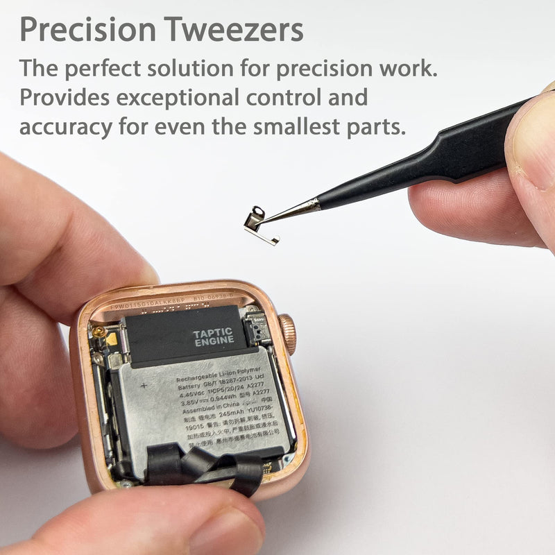 Precision Tweezers Set for Working with Small Parts, Anti-Static, Non-Magnetic, Acid-Proof, Anti-Corrosion, and Indispensable for Repair Electronics and Soldering