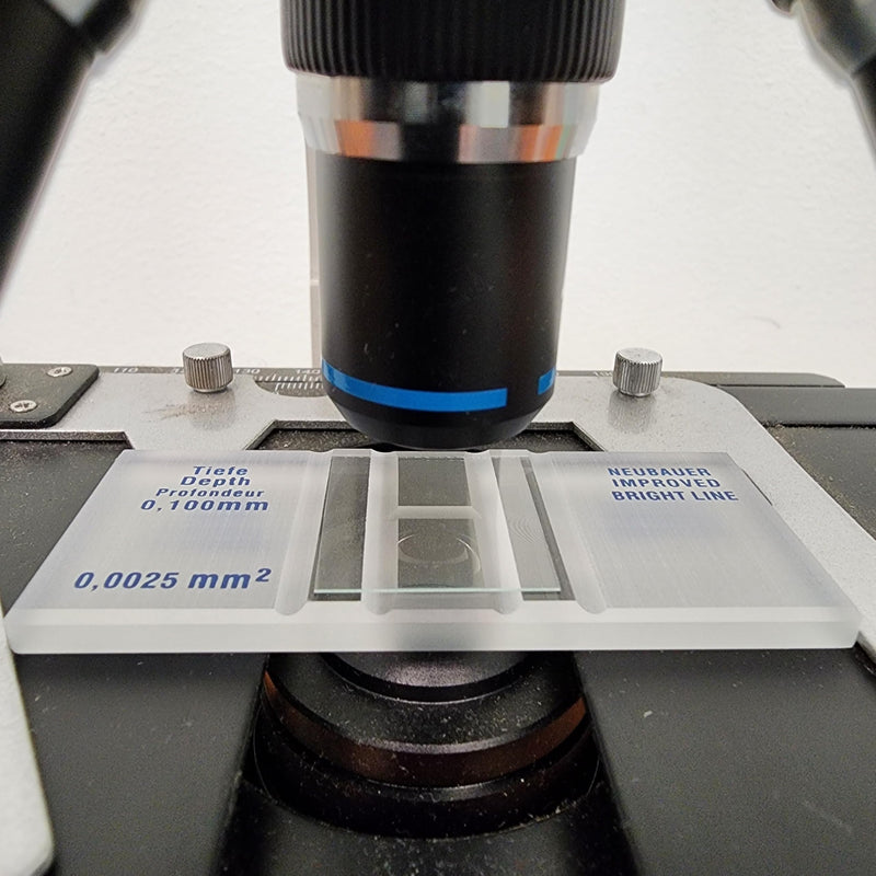 Improved Neubauer Hemocytometer, Cell Counting Chamber with Bright Line and Two Cover Glasses.