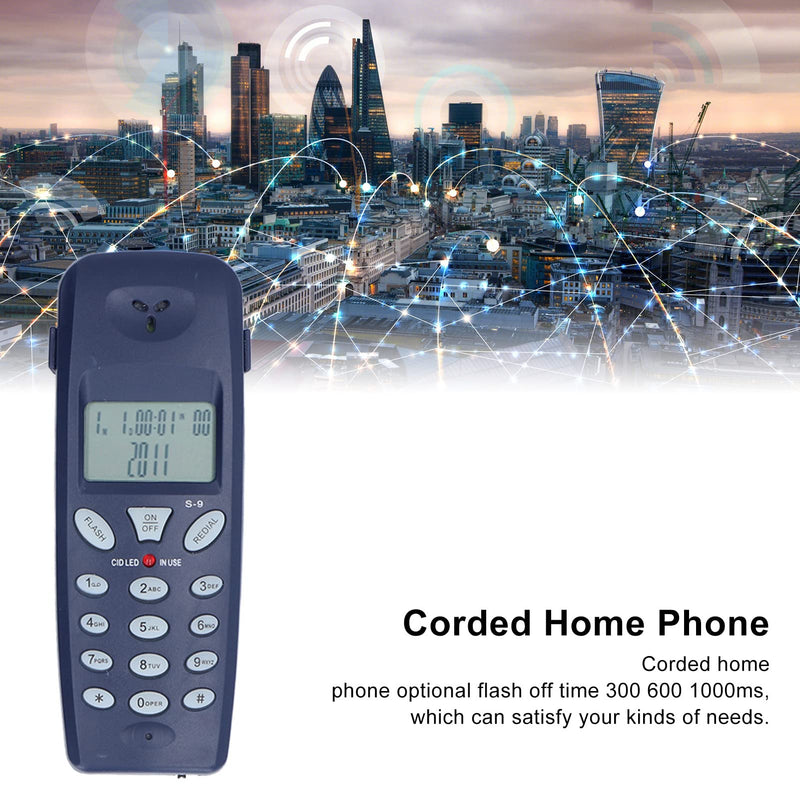 ASHATA Telephone Phone Tester with Connecting Cable, DTMF Caller ID, 16 Bit Display, ID and Times Records, Flash Off 300 600 1000ms, Phone Butt Test Tester Tool