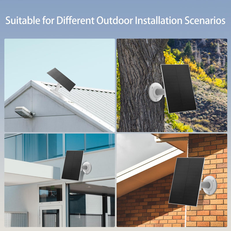 Nicesolar 8W USB-C Solar Panel for Security Cameras, IP65 Waterproof Outdoor Solar Panel with Adjustable Bracket, Compatible with Rechargeable Battery Cameras