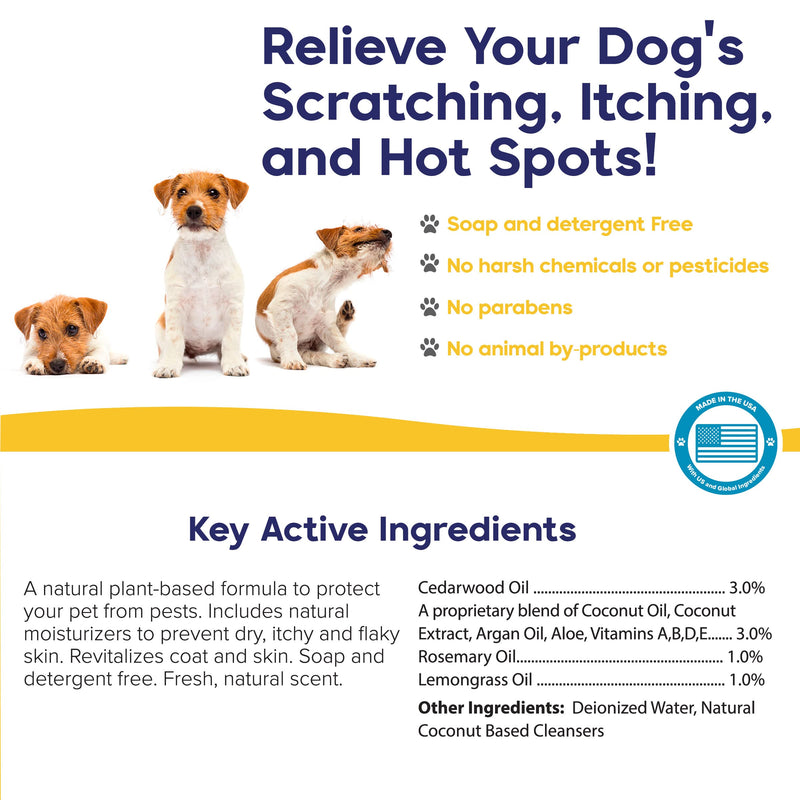 Protect Shampoo for Dogs; No More Scratching, Itching, or Hot Spots with Plant-Based All-Natural Formula with Healthy Essential Oils - Made in USA One Bottle - PawsPlanet Australia