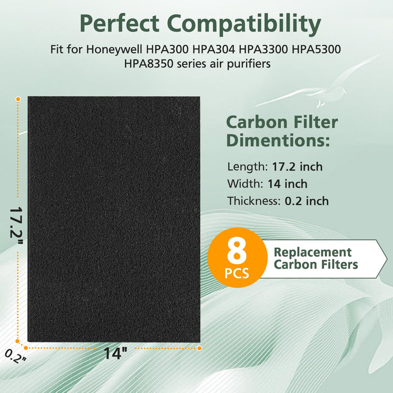 8 Pack HPA300 Pre Filter A, HRF-A300 Pre Kit Filter for Honeywell HPA300 8 Pack