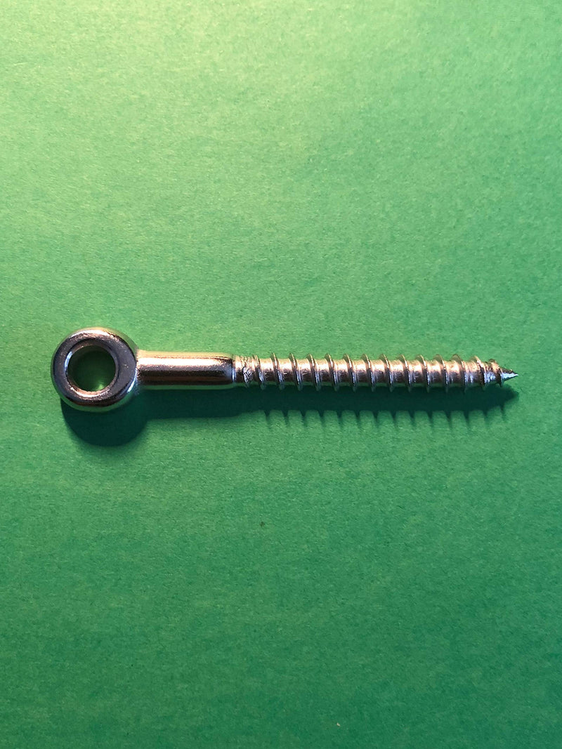 US STAINLESS 20 Pieces Stainless Steel 316 1/4" x 2" (6mm x 55mm) Lag Screw Eye Bolt Marine Grade for 1/8" Wire Rope