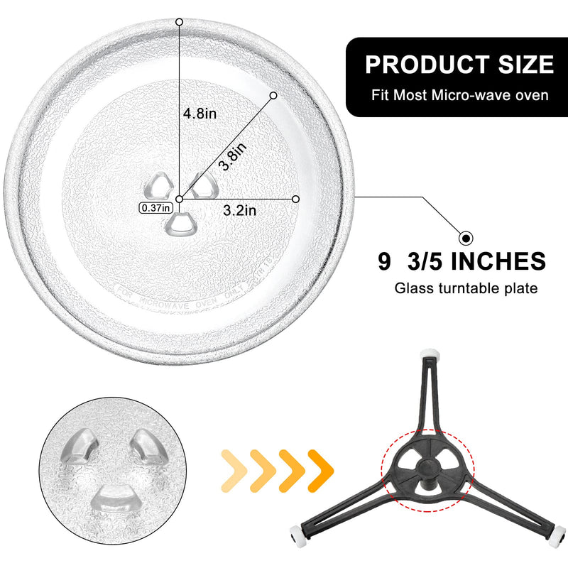 Small 9.6'' / 24.5cm Microwave Glass Plate Replacement, Small Microwave Glass Turntable Plate for Small Microwaves - BY AMI PARTS 9.6IN - NewNest Australia