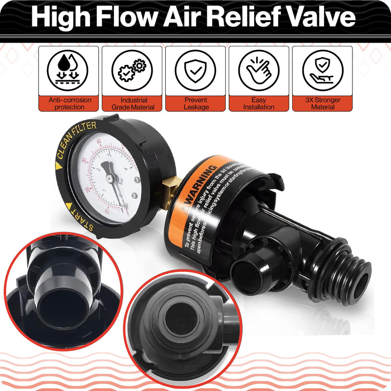 Swimables 98209800 Air Relief Valve Compatible with Pentair Pool Filter | Compatible with Pentair Pool Products FNS, Clean and Clear, Quad DE and 2000/4000 Series Filters