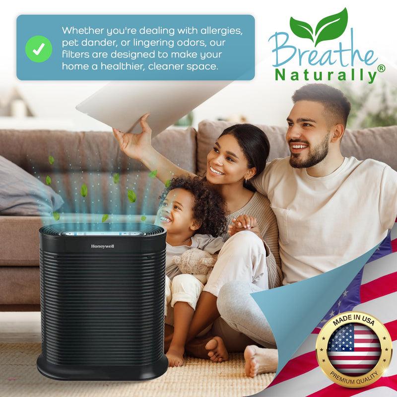 Breathe Naturally Replacement Filters Compatible with Honeywell Air Purifier 38002, HRF-APP1 & More - Activated Charcoal Prefilter - Made in USA - 16" x 48" x 0.2" (Pack of 2 Carbon Prefilters) Pack of 2