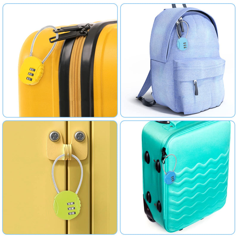 Combination Lock 3 Digit Gym Lock Waterproof Padlock Resettable Bag Luggage Gate Lock Outdoor Combination Fence Lock for School Locker Travel Toolbox Storage Multi Color 8