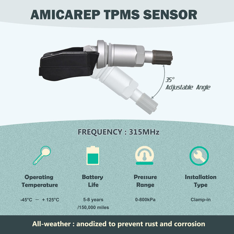 TPMS Tire Pressure Sensors 315MHz Compatible with Nissan 2006-2012 Altima 2008-2015 Armada & Infiniti FX Series G Series Replaces# 40700JA00C 40700JA01B (4 PCS)