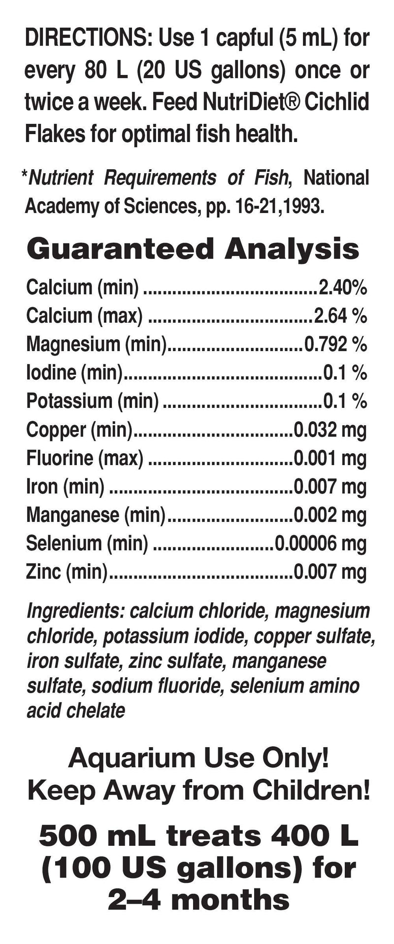 Seachem Cichlid Trace Elements 500ml 500 mL