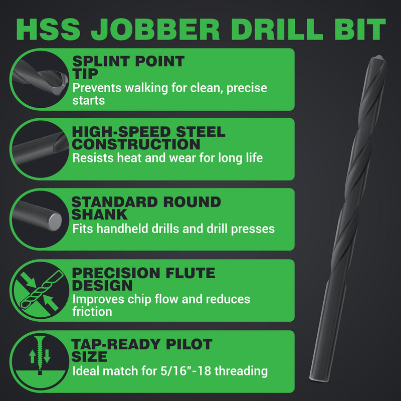 Hovr Solutions Shelf Installation Bit Pack, 17/64in Drill Bit, 5/16in Tap | HSS Steel Drill & Tap Bit Set, No Visible Hardware Mounting, Used For Hidden Bracket Floating Shelf Systems, 2-Piece Pack Set