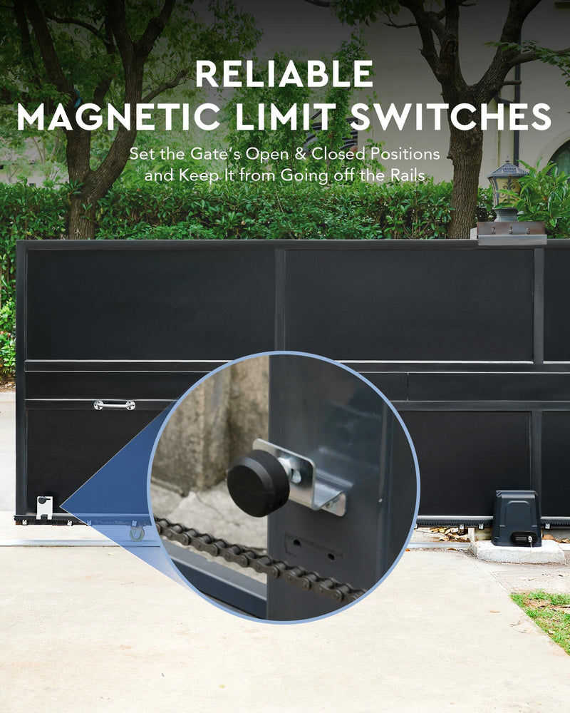 CO-Z Magnetic Limit Switches, 2pc Round Switch Magnet Set for Sliding Gate Opener, 1200G Automatic Gate Opener Replacement Magnetic Limits, Nylon Gate Magnets Gate Opener Accessories for Home Garage