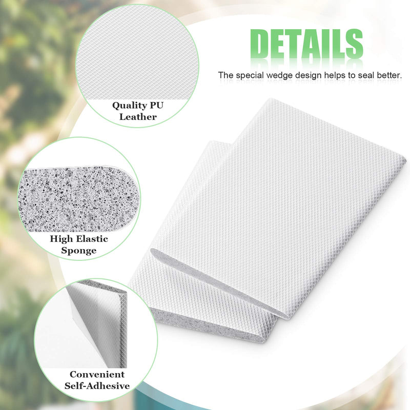 6 Pieces Self-Adhesive Door Corner Seals, Weather Stripping Draft Stopper, Door Frame Seal Corner Foam for Weather Protection, for Lsolation of Noise (White) White