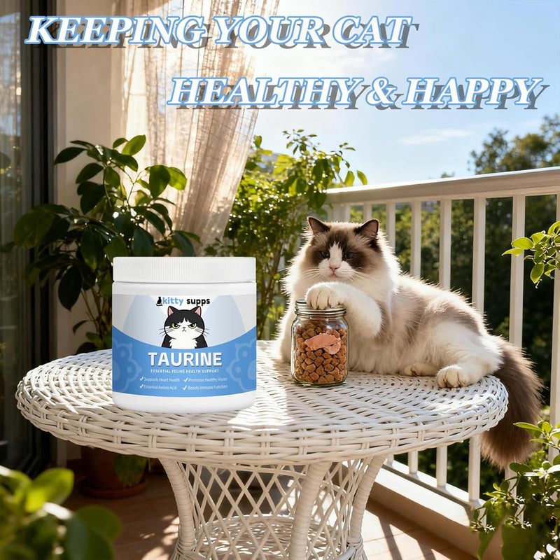 1PCS Kitty Supps Taurine for Cats,KittySupps Taurine for Cats,Taurine Supplement,Immune Support, Boost Energy & Vitality & Daily Wellness, 200 Grams/Bottle (1) 1