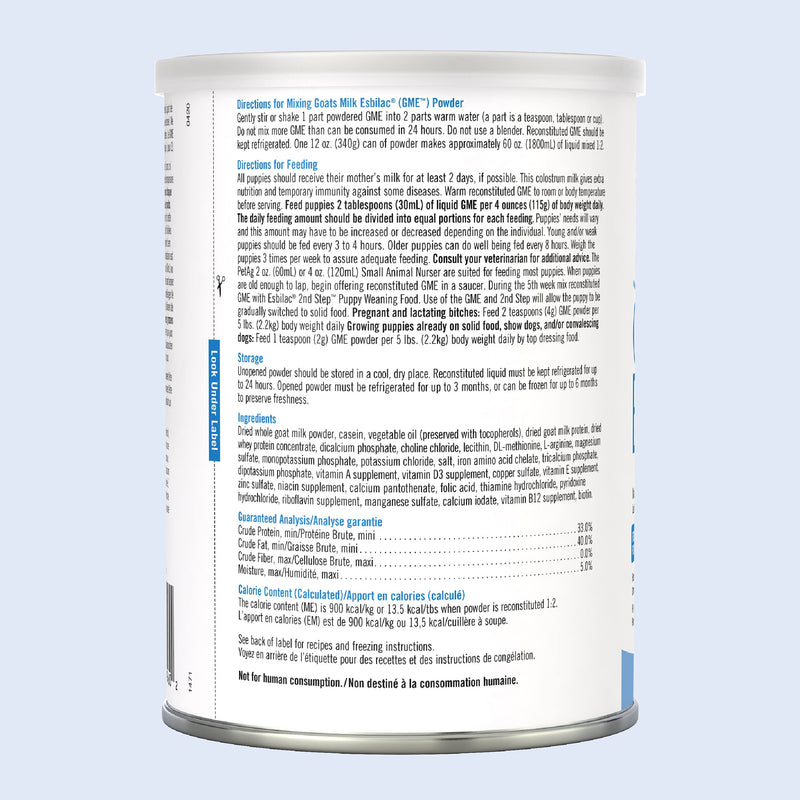 PetAg Esbilac Goat's Milk Powder Puppy Milk Replacer - Milk Formula for Puppies with Sensitive Digestive Systems 12 Ounce (Pack of 1) - PawsPlanet Australia
