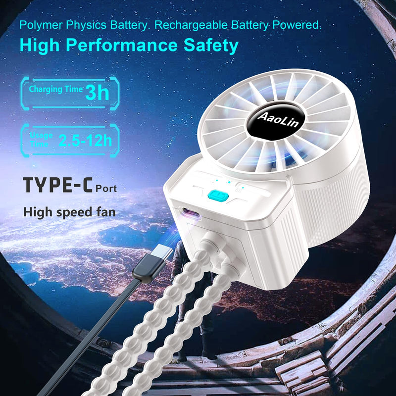2 Pack Multifunctional Portable Stroller Fan 4 Speed 6600rpm High Speed Usb Rechargeable Personal Mini Handheld Fan Extended Tripod For Desktop Winding Kids Bed Treadmill Bike Golf Cart Outdoor Travel White-2p